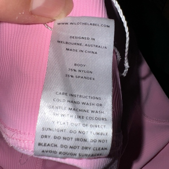 Wilo The Label Pink Ribbed 7/8 Leggings with side pockets Size XS - Picture 9 of 10
